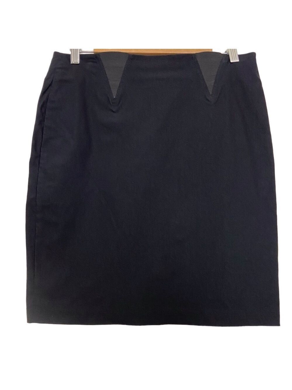 Joseph Ribkoff cute little black skirt size 10 stretchy material elastic waist